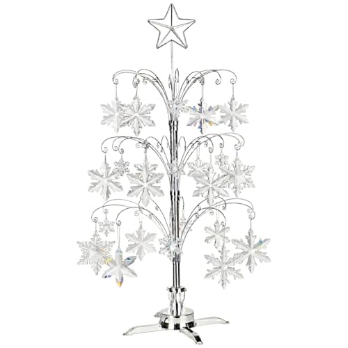 HOHIYA 47″ Rotating Ornament Display Tree 60 Hook Heavy-Duty Metal