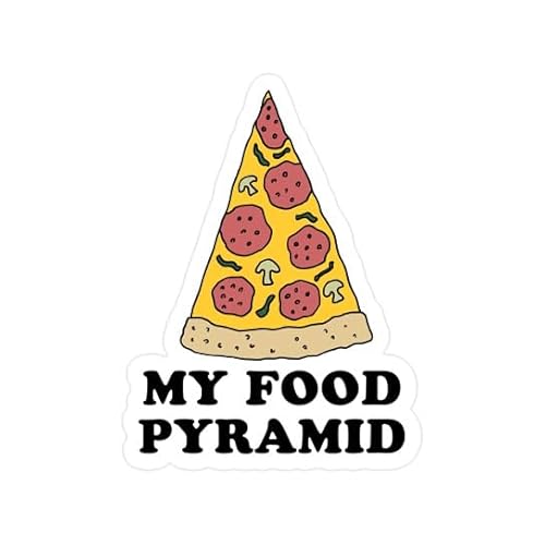 CafePress Pizza Food Pyramid Small Die Cut Sticker, 3"x4" Glossy Finish