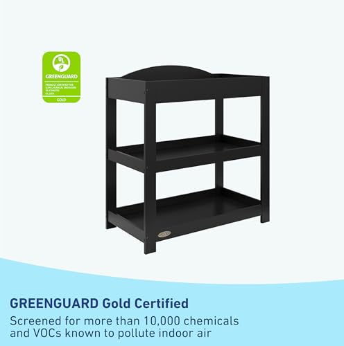 Graco Customizable Changing Table with Water-Resistant Changing Pad (Black) - Customizable Modern Flat or Classic Arched Headboard, Baby Diaper Changing Pad Included - Thumbnail 3