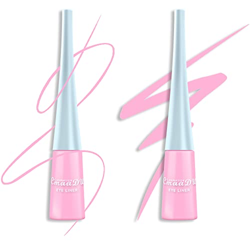 Faeyli Liquid Eyeliner Pen Durable Waterproof, Matte Eyeliner, Pink Eyeliner Pen, White Black Red Brown Green Purple Waterproof High Pigment Color Eyeliner Eye Makeup (02) #TOP4