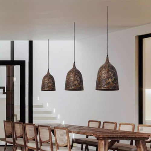 Lustre industriel rétro en bronze véritable pour un éclairage de plafond chic - 4