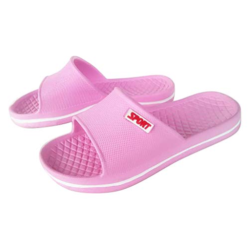 Zapatillas unisex de moda, informales, para el baño, ducha, antideslizantes, con calefacción, para mujer, Pink, 41.5 EU