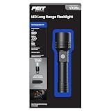 Feit Electric LED Long Range Flashlight, 600 Lumens, 3 Light Modes, 1/4 Mile Zoom, Rechargeable, Waterproof, and Weather-Resistant for Outdoor Adventures and Emergency Kits, FLR600/LT/FLEX