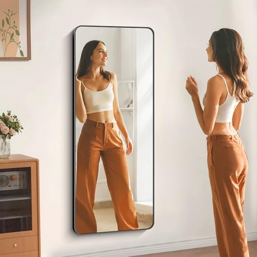Image of DESBING 60 inch x 24 inchBathroom Mirror, Matte Black Wall Mirror with Metal Frame, Decorative Rectangular Vanity Mirror for Bedroom Bathroom Living Room Entryway (Horizontal /Vertical)