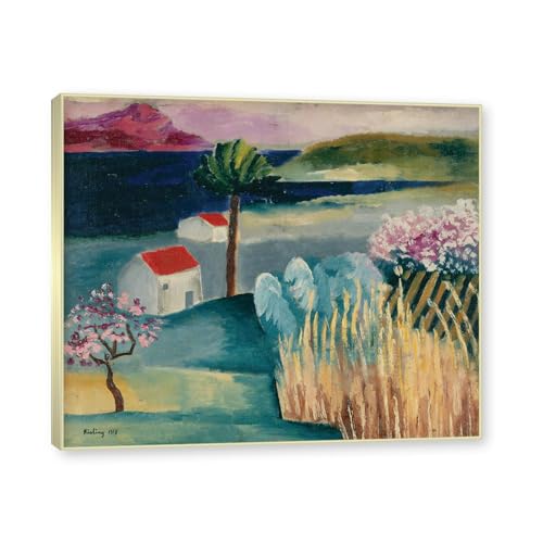 Reproductions Tableau sur Toile d'Art Impressionniste avec Cadre Doré Champagne