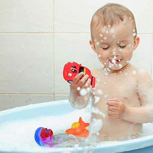 Toymytoy YGMK729D173HJW711CT0T Bath Swimming Toys,8 Assorted Mini Pool Toys 3 Racing Car + Train + Boat + Hovercraft + Helicopter + Fighter thumb #5