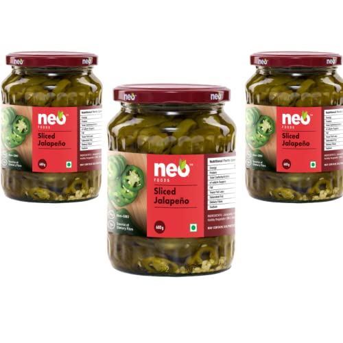 Image of Neo Sliced Jalapenos 680g I P3 I 100% Plant Based I Ready-to-Eat Fibre-Rich Topping for Pizza, Pasta, Wraps and Salads I (Pack of 3)