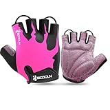 KONVINIT Fahrradhandschuhe für Damen Halbfinger MTB Handschuhe,Radhandschuhe für Frauen,Atmungsaktive rutschfeste Stoßdämpfung,pink M