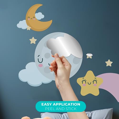 Vinilo decorativo Luna y Estrellas para habitación 30x25 in miniatura 2