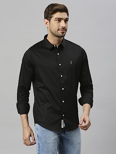 Image of Thomas Scott Men's | Solid | Full Sleeve | Slim Fit | Cotton Blend | Spread Collar | Casual Shirt