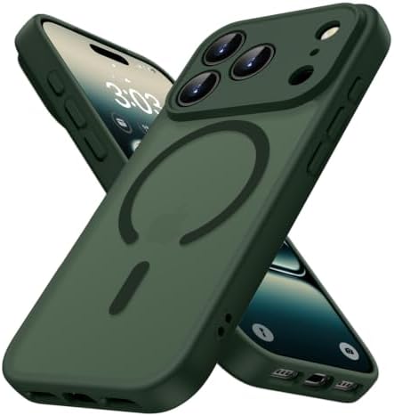 ORDA Magnetische Hülle für iPhone 18 Pro, Grün | Kompatibel mit MagSafe, Vollständiger Kameraschutz Handyhülle, Stoßfest Kratzfest Case