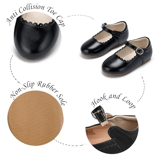 Toddler Girls Vintage Mary Jane Shoes Party Ballet Flats with Shiny Patent Leather4