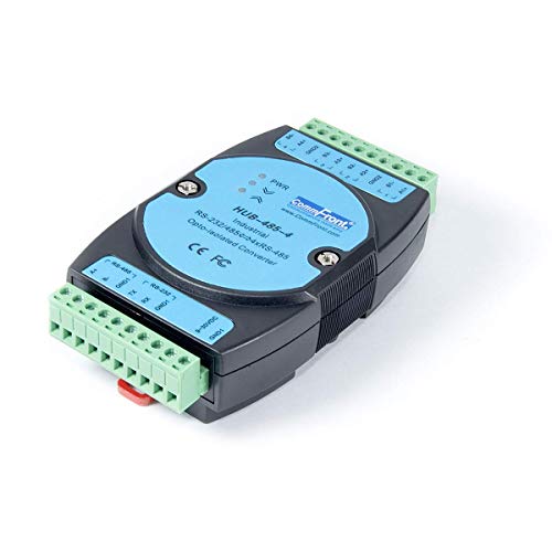 COMMFRONT Industrial RS485 Opto-Isolated Hub/Splitter/Repeater, 2500V Optical Isolation, Supports 4x128 RS-485 nodes (Expandable), DIN-Rail/Wall/Panel Mount
