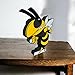 CLTFanCreations Georgia Tech Buzz The Yellow Jacket 3D Printed Decorative Logo, Free-Standing Display Figure, (Black/White/Gold), College Sports Fan Decor