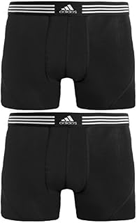adidas Men's Athletic Stretch Trunk Underwear (2-Pack), Black/Black Black/Black, MEDIUM