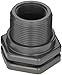 Hayward BFA1020TFS Series BFA Standard Flange Bulkhead Fitting, Threaded x Threaded End, PVC with FPM Seals, 2" Size