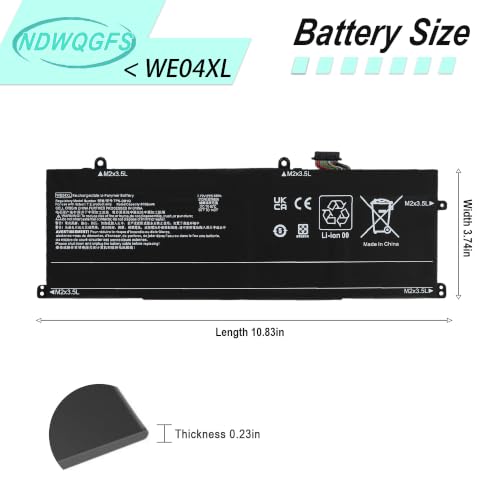 Image of WE04XL N39857-005 68Wh Battery for HP Envy /Spectre /Pavilion Plus | Replacement for Envy X360 16-AC /16-AD 2-in-1 Spectre X360 14-EU Pavilion Plus 16-AB 14-EW 14-ey 16t-ab 14-ey Series