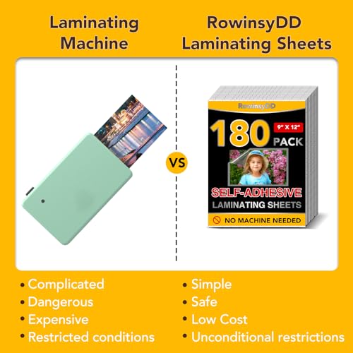 180 PCS Self-Adhesive Laminating Sheets, 9 x 12 Inches Self Adhesive Contact Paper, No Heat No Machine Needed Self Sealing Laminate Sheets by RowinsyDD - Image 4