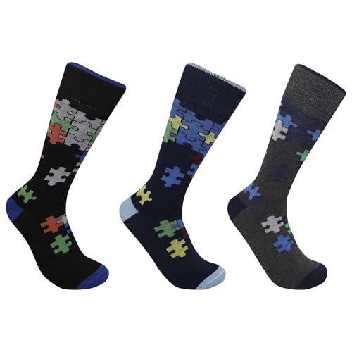 Recopilación de Perry Ellis Mexico Top 10. 44 Perry Ellis Portfolio, Calcetines para Hombre, Calcetines de Vestir, Calcetines de Vestir para Hombre, Diseño de Rompecabezas, Pack de 3 Pares, Algodon Peinado, Talla 25-28 cm