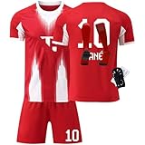 Fußball Trikot Set für Kinder, 2025/26 New 𝐵𝑎𝑦𝑒𝑟𝑛 Trikot Kinder, Heim/Auswärts Fußballtrikot, Geschenk für Fußballfans, Schnell Trocknendes Atmungsaktives Fußballtrikot Mit Schienbeinschoner