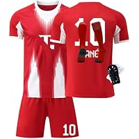 Fußball Trikot Set für Kinder, 2025/26 New 𝐵𝑎𝑦𝑒𝑟𝑛 Trikot Kinder, Heim/Auswärts Fußballtrikot, Geschenk für Fußballfans, Schnell Trocknendes Atmungsaktives Fußballtrikot Mit Schienbeinschoner