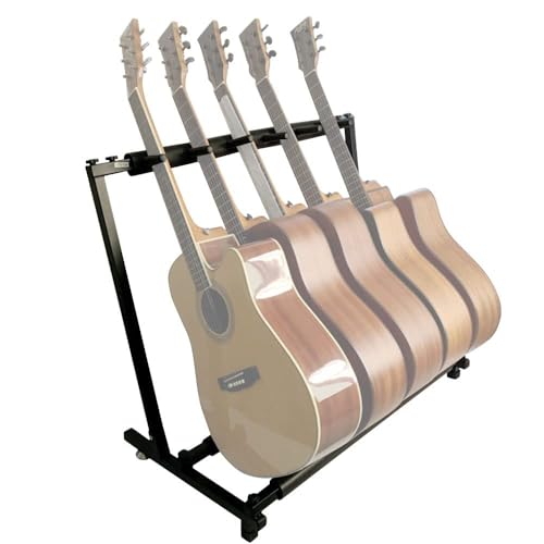 FBJAMZ Multi Guitar Stand Easy Transport,Storage Adjustable Floor Display for Acoustic, Electric,Bass Guitars Ideal for Musicians Performers