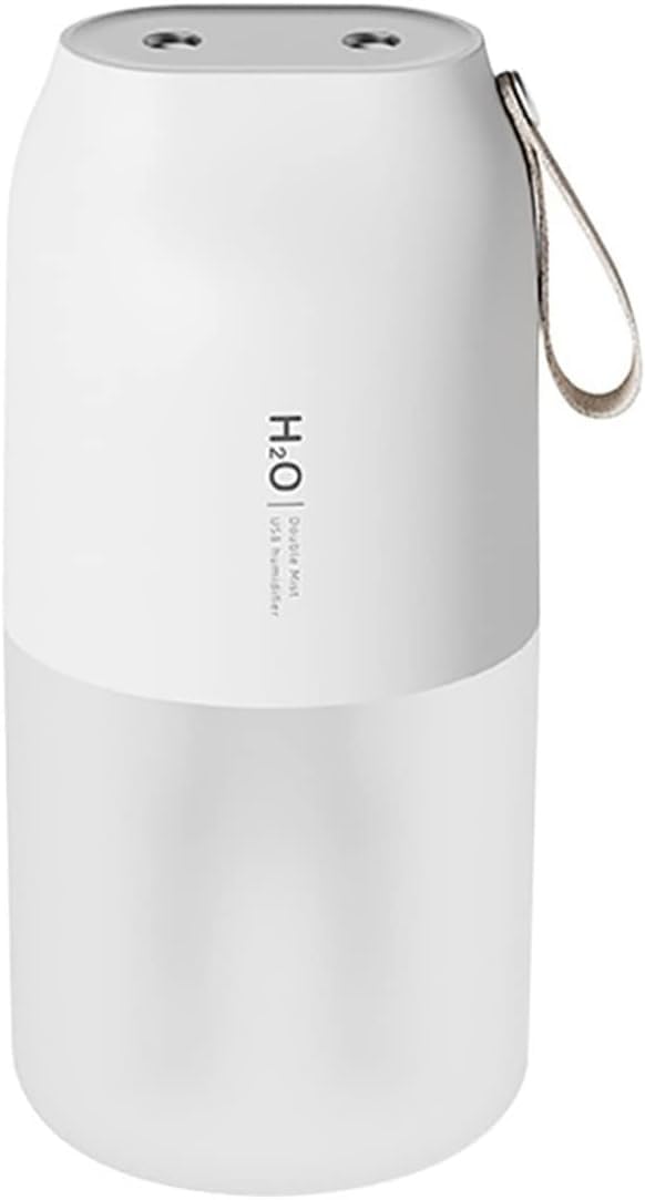 per Uso Domestico Umidificatori Umidificatore Senza Fili Diffusore di aromi Batteria da 2000 mAh Ricaricabile Doppio ugello Diffusore di Olio Essenziale Mist Maker Umidificatore(White)
