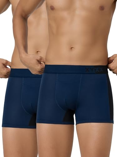Image of XYXX Men's Dualist Micromodal Colorblock Trunks|Antimicrobial, Regular Fit, No-Marks Waistband|Underwear for Man Combo (Pack of 2)