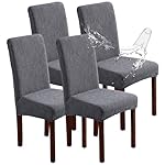Waterproof Dining Chair Covers, Chair Covers for Dining Room Stretch Parsons Chair Slipcover, for Dining Room Kitchen Chair Protector Cover, Removable, Washable
