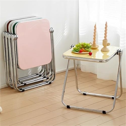 Foldable Acrylic Nightstand - Modern Minimalist Rectangular Bedside Table, Space-Saving Folding Side Table for Living Room & Bedroom, Durable Small End Table Furniture