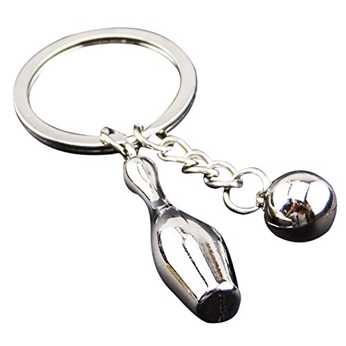 UOOOM Llavero de metal 3D con diseño de bolos y bola