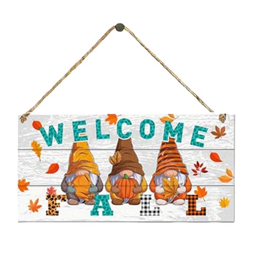 Senermter Cartelli autunnali per decorazioni per la casa, cartelli per porte autunnali - Decorazione da parete Cartello di benvenuto Cartello autunnale,Cartello per porta d'ingresso, cartello in legno