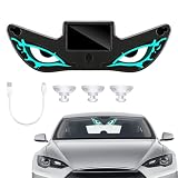 Sidaqi Luce Solare per Occhi da Diavolo per Finestrino Auto Wireless Dinamica Occhi da Demone Luce di Avvertimento USB Ricaricabile Occhi a LED per Auto SUV Camion Furgoni Parabrezza - 1PC