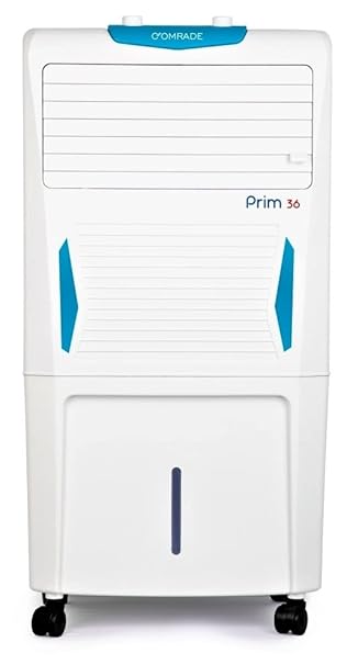 COMRADE Prim 36 Personal Air cooler with Everlast Pump For Home, Deflection and High Density Honeycomb pads; (36L, White)