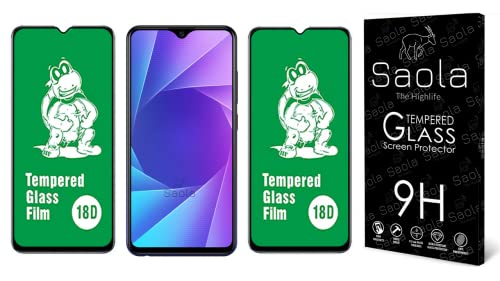 Image of Saola 18D Tempered Glass With Inbuilt AirBag Borders For Vivo Y90 (Pack Of 2) with Free Installation Kit. Full screen Coverage - 6.44 inch