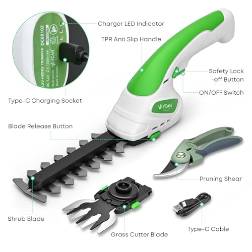 7.2V Hedge Trimmer Cordless | 2-in-1 Handheld Electric Shrub Trimmer & Grass Shear with Pruning Shears | 3.0Ah Lightweight Rechargeable Battery Powered for Garden, Yard, Lawn 7.2V Hedge Trimmer Cordless | 2-in-1 Handheld Electric Shrub Trimmer & Grass Shear with Pruning Shears | 3.0Ah Lightweight Rechargeable Battery Powered for Garden, Yard, Lawn - Image 7