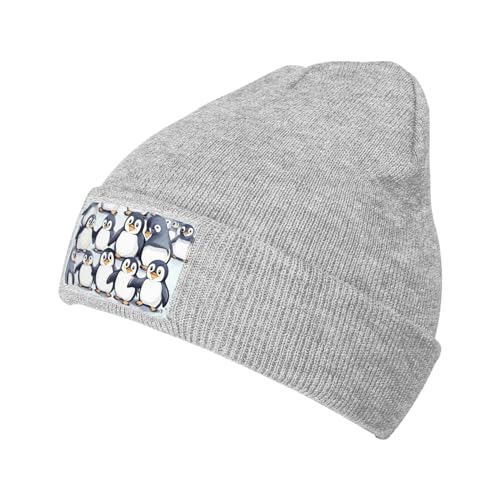 Many Cute Baby Penguins Sketch Classic Warm Winter Hats Fashion Knitted Cap Daily Beanie Hat Unisex,Light Running Cap,Modern,Snug