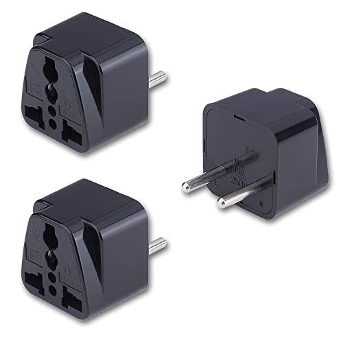 Image of MX Europe Travel Adapter, India to Russia, Europe, Turkey, Italy, China & More Conversion Plug - Type C Travel Adapter - Perfect for Laptop, Camera Charger and More Pack of 3