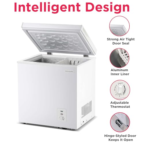 Image of Frigidaire Chest Deep Freezer, 2.0 Cu. Ft. Capacity, Adjustable Thermostat-Removable Vinyl Coated Wire Basket-Easy Defrost Drain- Garage Ready- Pearl White