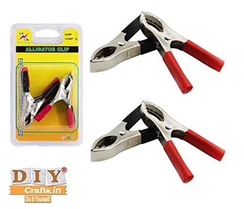 DIY Crafts 4 Pcs Insulated Alligator Clips, 50A Heavy Duty Alligator Clamps Black Red Boot Metal Spring Loaded Truck Car Battery Electric Test Clips for Car Automotive Vehicle Boat
