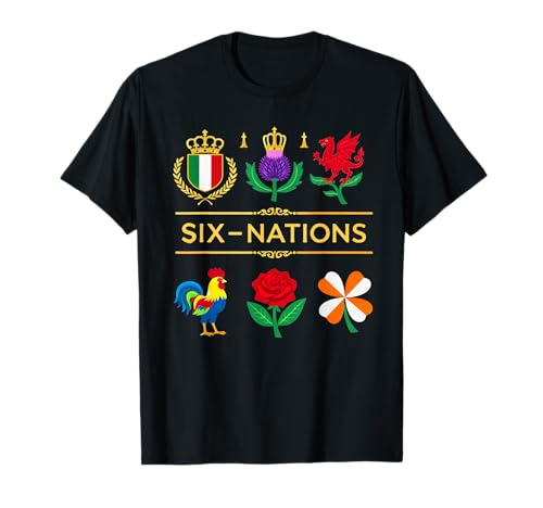 6 Nations Rugby Tournoi Six Nation's Rugbyman Supporter Fun T-Shirt
