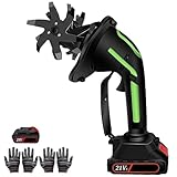 PLSZLL Motoculteur électrique de Jardin, Mini motoculteur sans Fil avec 2 Batteries et Long Manche, Profondeur de Travail de 10 cm, idéal pour Le Jardinage et l'entretien des pelouses.