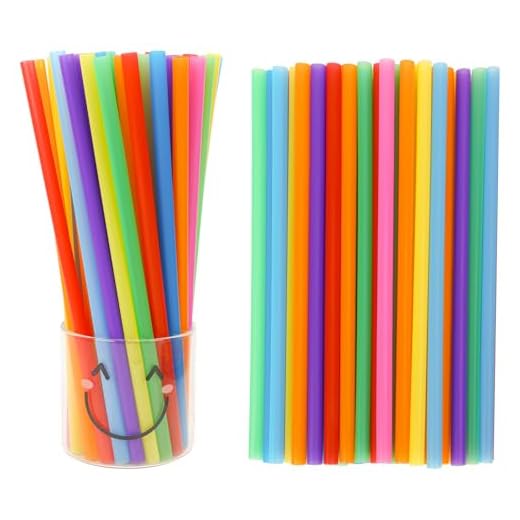 Tomnk 200 Pack Jumbo Smoothie Straws, 10.3 Inch Milkshake Straws Disposable Extra Long