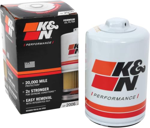 Image of K&N Premium Oil Filter:20,000 Mile Engine Protection with Wrench Off Nut:Compatible with Select CHEVROLET /GMC /BUICK /CADILLAC Vehicle Model(See Product Description for Select Model),HP-2006,Pack of 12