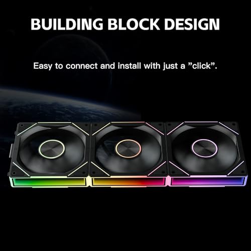 Image of Fan JM-SE 3IN1 BK 120 Fan Infinity Mirror Module Daisy-Chain 5V ARGB PWM Case Fans 120mm Triple Pack Suitable for Computer Case & CPU Cooling (Black)