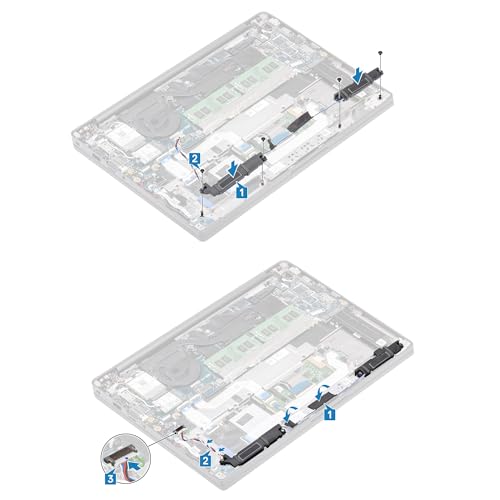Deal4GO Internal Speaker Assembly P743W 0P743W PK23000YM00 Replacement for Dell Latitude 7400 E7400 2019, Black - Thumbnail 2