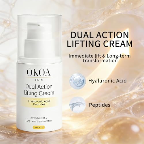 Maidlure OKOA SKIN Dual Action Lifting Cream, Instant Firming with Peptides & Hyaluronic Acid, Hydrating Soothing Moisturizer for Reduce Fine Lines & Wrinkles (1)