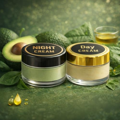 Image of SHRIDA Avocado Day & Night Face Cream - Moisturizing Cream for Soft, Smooth & Healthy Looking Skin | Helps Improve Skin Hydration & Fresh Look | Daily Use Face Cream for Men & Women | 20GM EACH
