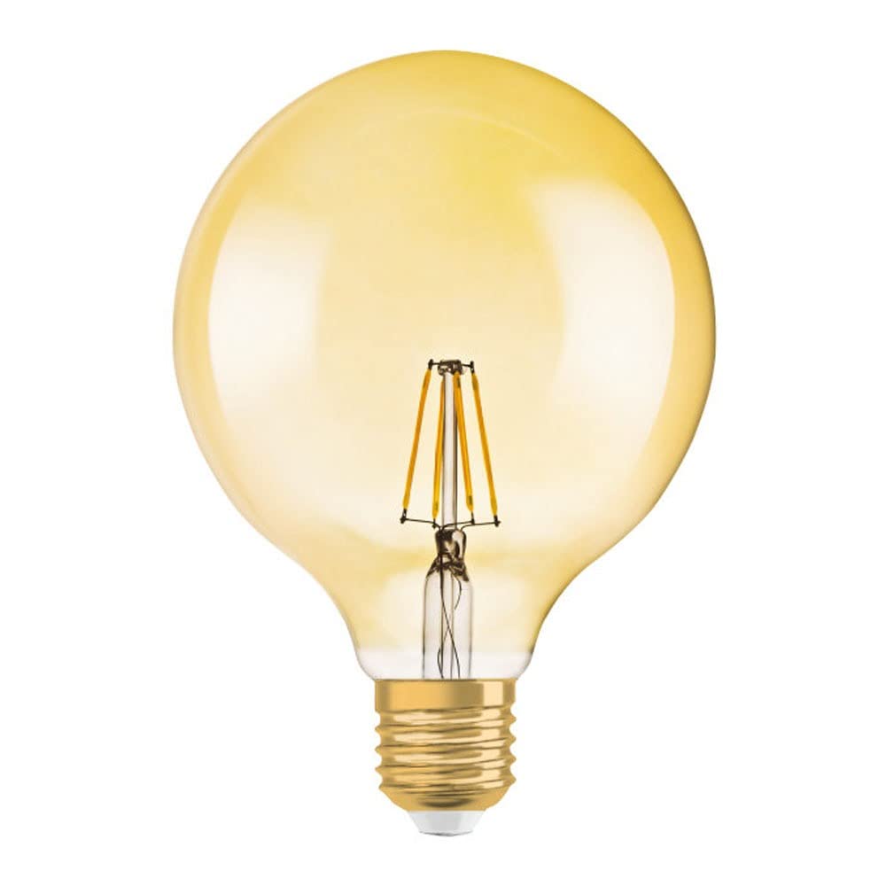 Osram Vintage 1906 LED E27 Globe Filament Gold 125mm 6.5W 650lm - 824 Extra Warm White | Dimmable - Replaces 50W