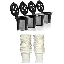 4 Reusable K Cups and 100 Disposable Paper Filters for Keurig K Supreme, K Supreme Plus and K Slim with Multistream Technology